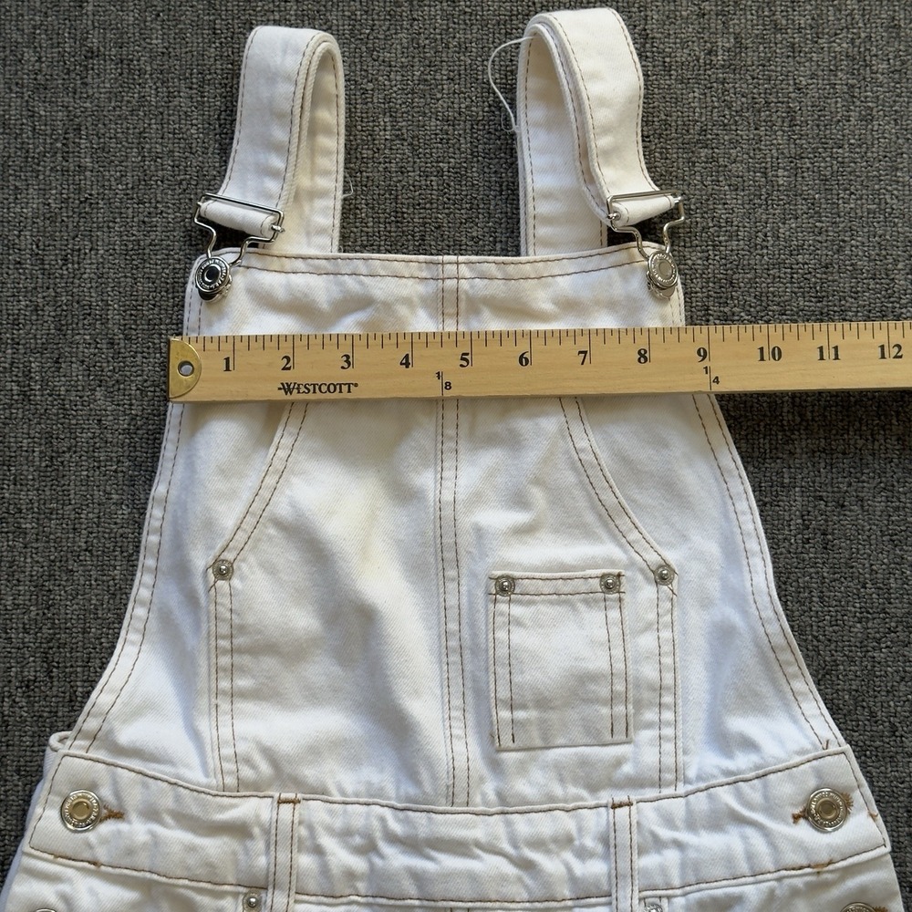 Zara The Bib Overall Utility Midi Skirt Dress Size XS White 100% Cotton - Picture 10 of 16